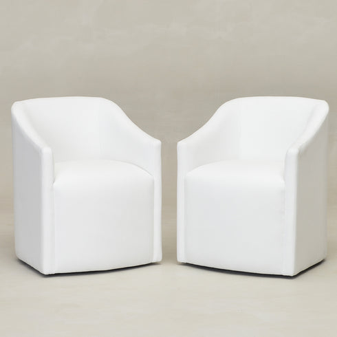 Rafa Performance Dining Chair with Casters - Covered Dining Chair | Dining Chairs with Arms | Kinwell Furniture | Performance Fabric Chairs
